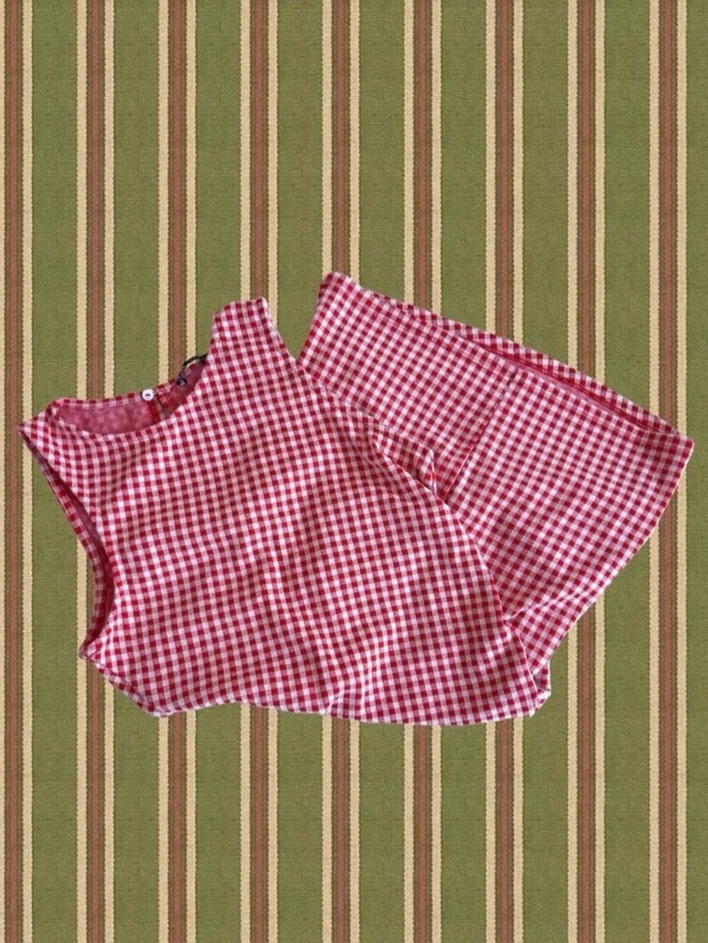 Zara Gingham Mini Dress in Red & White Size Medium